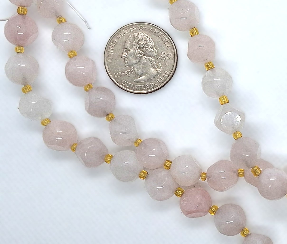 10mm Rose Quartz Magic Square Gemstone Beads 8-Inch Strand