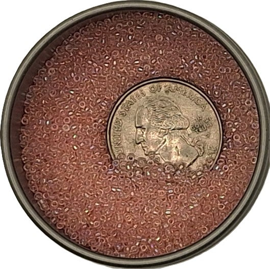 15/0 Ballerina Pink Transparent Rainbow Toho Round Seed Beads 10g