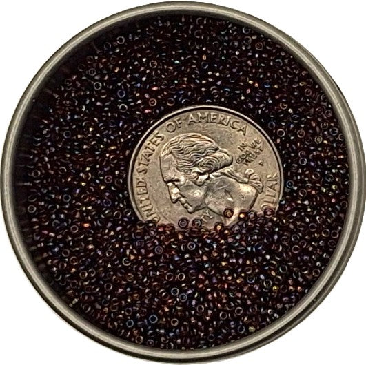 15/0 Smoky Topaz Transparent Rainbow Toho Round Seed Beads 10g