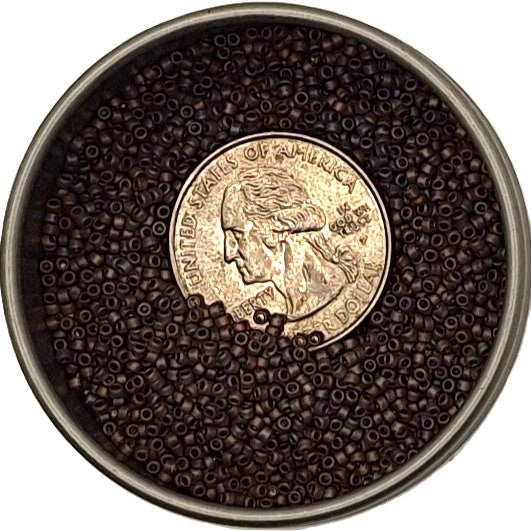 15/0 Smoky Topaz Transparent Matte Round Seed Beads 10g