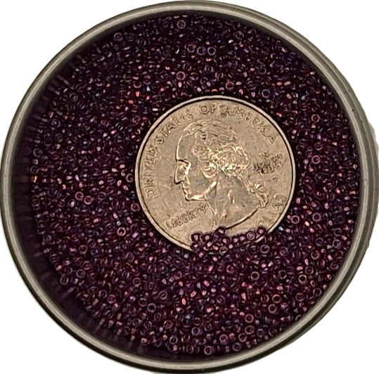 15/0 Dark Amethyst Gold Luster Toho Round Seed Beads 10g