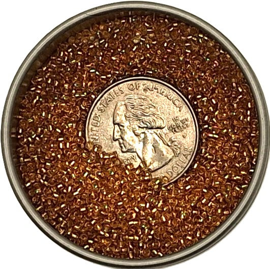15/0 Medium Topaz Transparent Silver-Lined Toho Round Seed Beads 10g