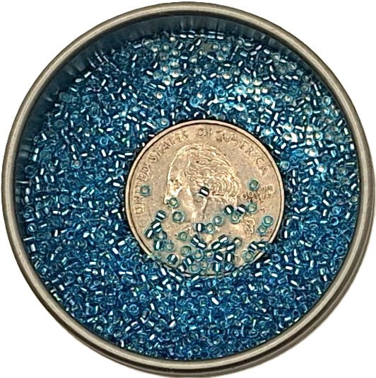 15/0 Aquamarine Transparent Silver-Lined Toho Round Seed Beads 10g