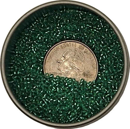 15/0 Dark Peridot Transparent Silver-Lined Toho Round Seed Beads 10g