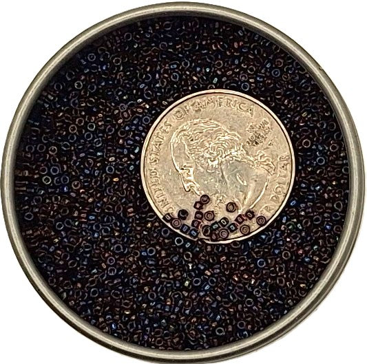 15/0 Jet-Lined Light Amethyst Luster Toho Round Seed Beads 10g