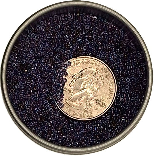 15/0 Purple-Lined Aqua Toho Round Seed Beads 10g