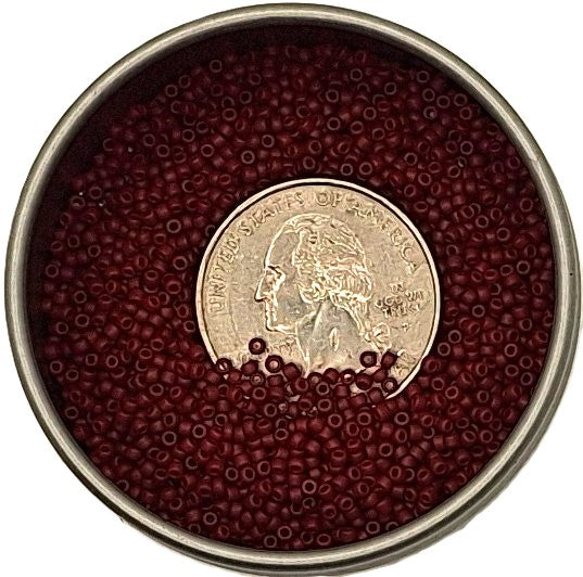 15/0 Semi-Glazed Dark Red Round Seed Beads 10g