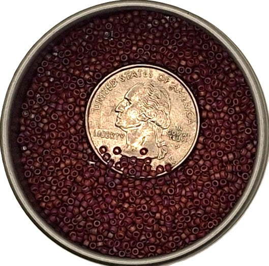 15/0 Semi Glazed Rainbow Dark Red Toho Round Seed Beads 10g