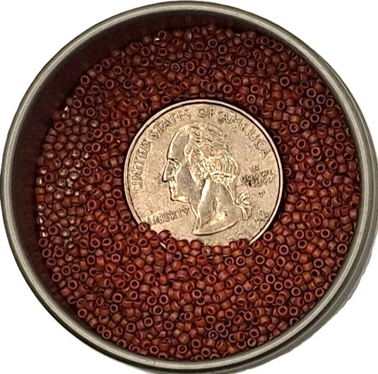 15/0 Semi Glazed Rainbow Orange Toho Round Seed Beads 10g