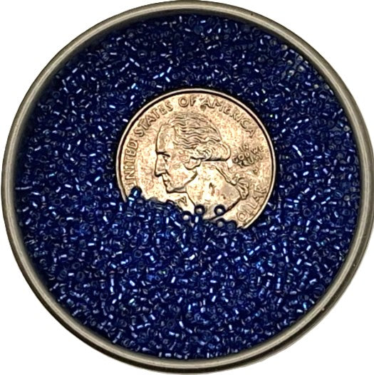 15/0 Sapphire Transparent Silver-Lined Toho Round Seed Beads 10g