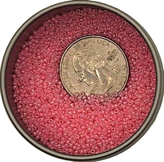 15/0 Cotton Candy Pink-Lined Crystal Clear Toho Round Seed Beads 10g