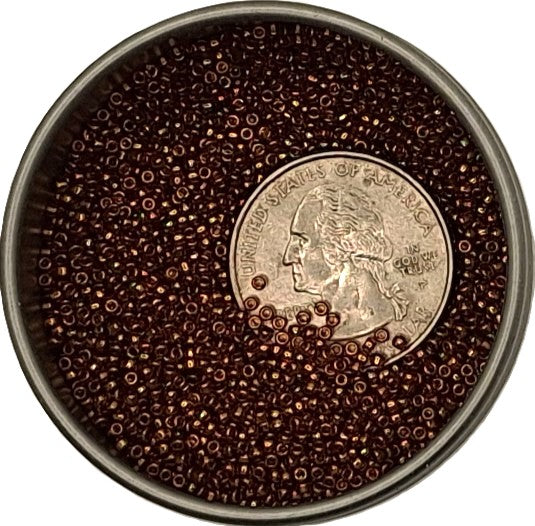 15/0 Pink Transparent Gold Luster Toho Round Seed Beads 10g