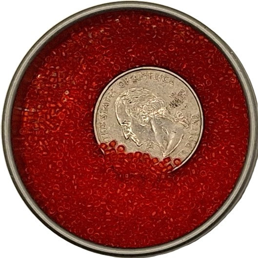 15/0  Light Siam Ruby Transparent Toho Round Seed Beads 10g