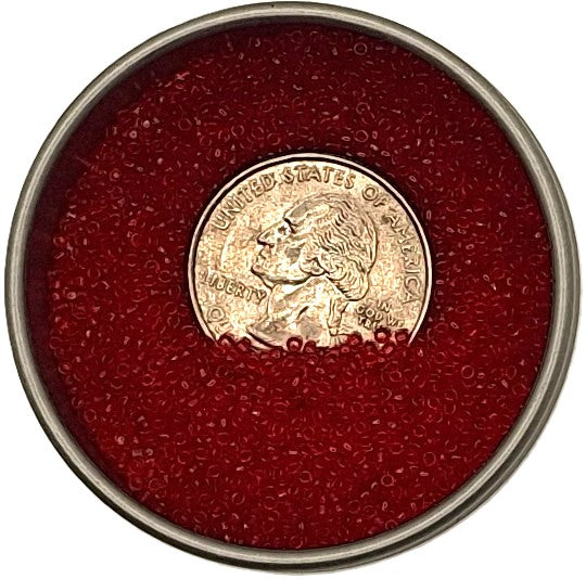 15/0 Siam Ruby Transparent Toho Round Seed Beads 10g