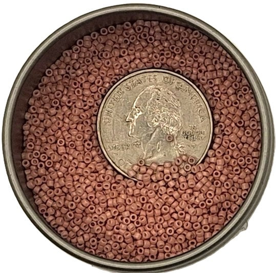15/0 Pastel Shrimp Opaque Matte Toho Round Seed Beads 10g
