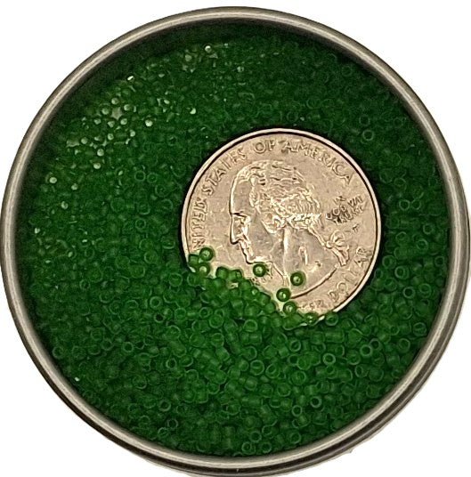 15/0 Peridot Transparent Matte Toho Round Seed Beads 10g