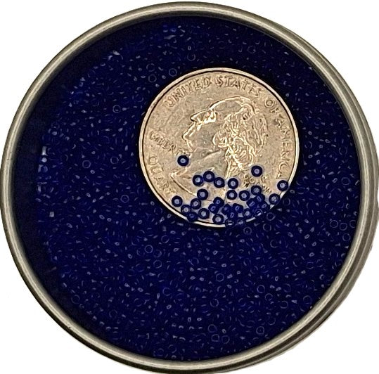 15/0 Cobalt Transparent Toho Round Seed Beads 10g