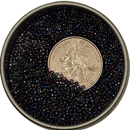15/0 Black Iris Metallic Rainbow Toho Round Seed Beads 10g