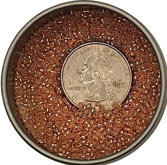 15/0 Permafinish Milky Peach Transparent Silver-Lined Round Seed Beads 10g