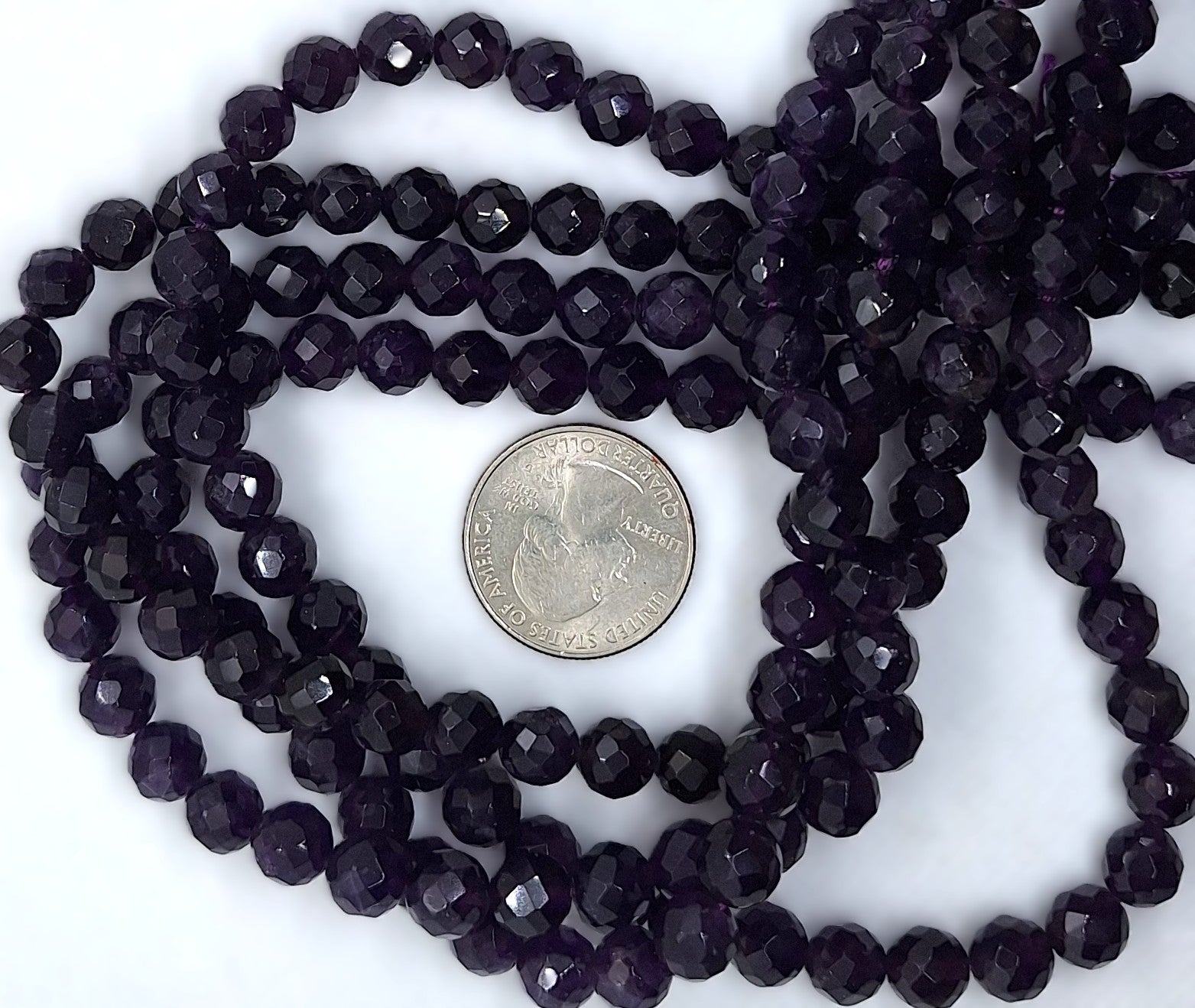 8mm Amethyst Faceted Round Gemstone Beads 16-Inch Strand
