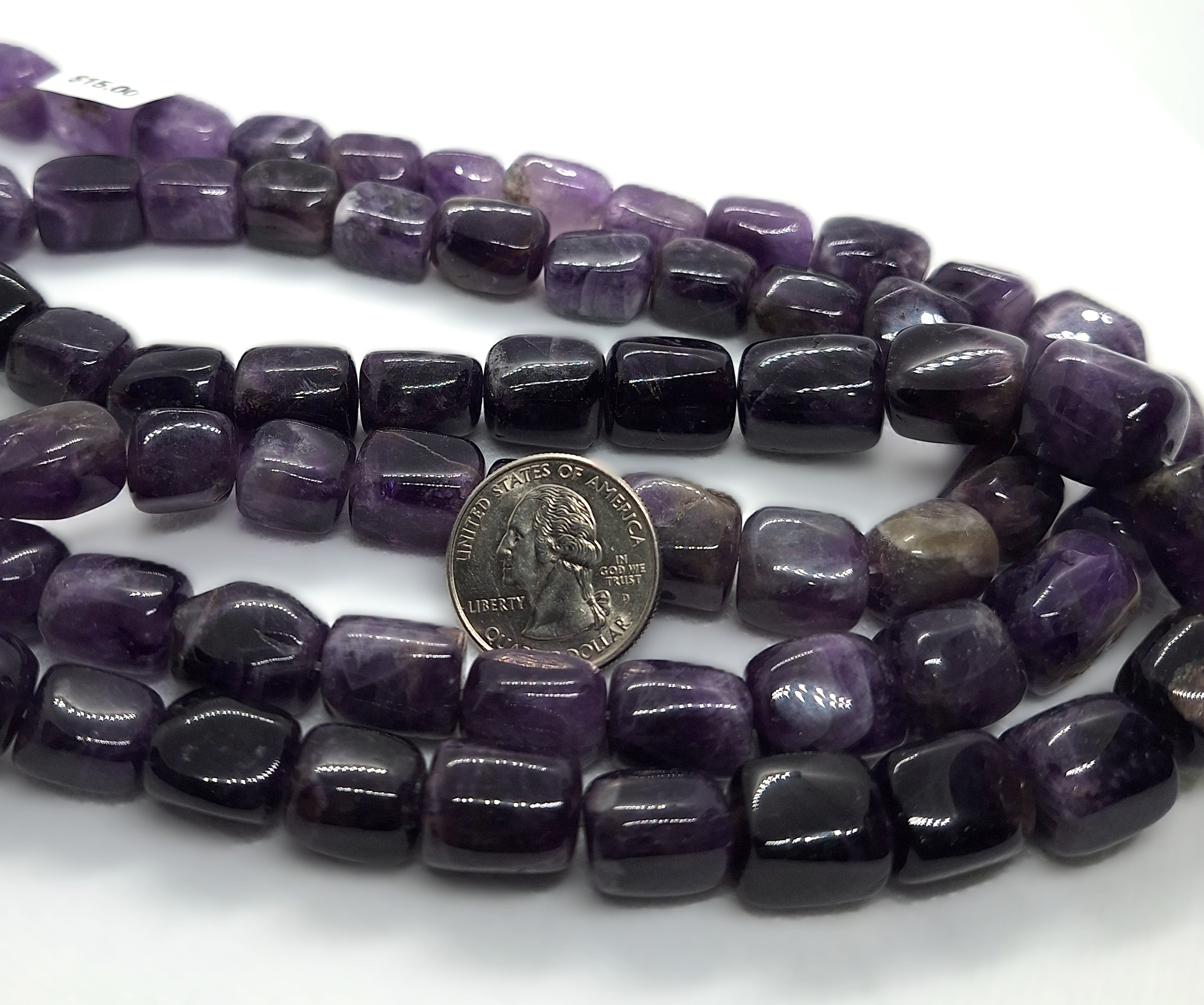 16x12mm Cape Amethyst Large Tubular Nugget Gemstone Beads 16-Inch Strand
