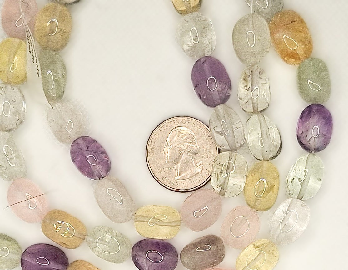 14x10mm Mixed Quartz Nugget Gemstone Beads 8-inch Strand