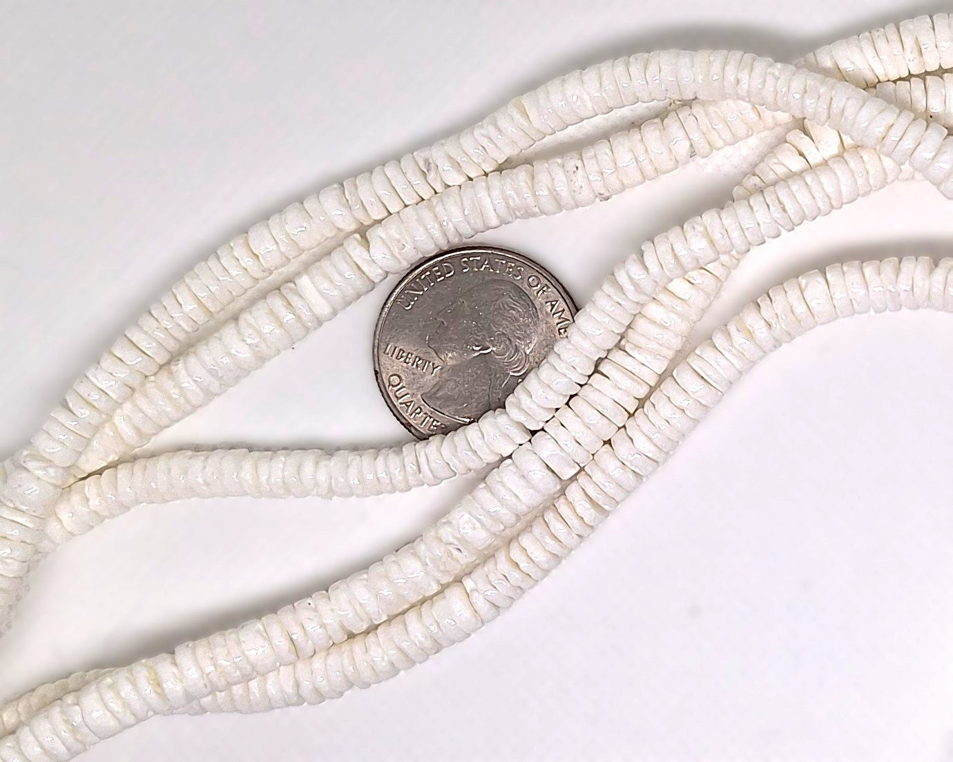 6x2mm Seashell Heishi Button Shell Beads 16-inch Strand