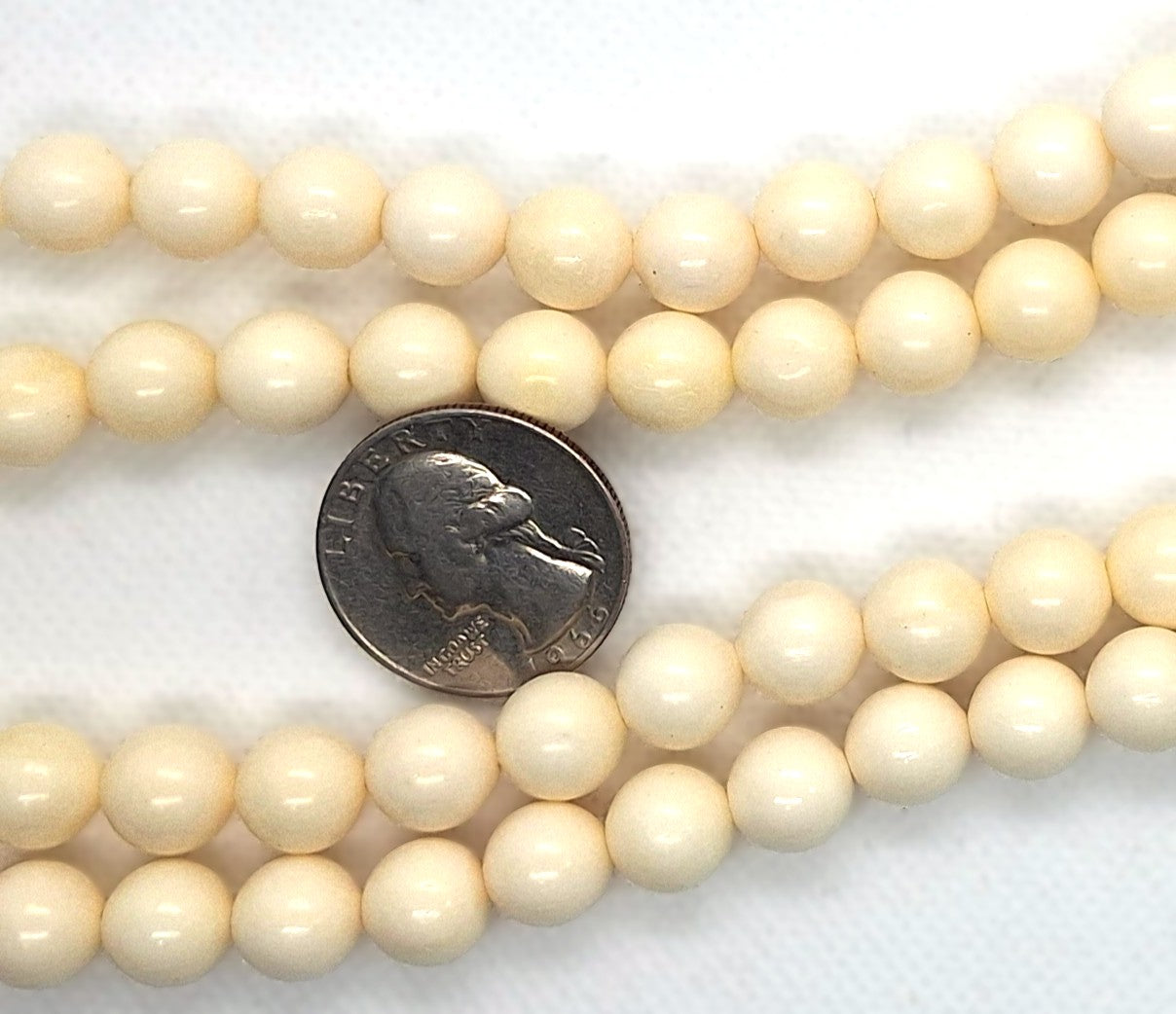 10mm Bone Necklace Round Beads 16-Inch Strand