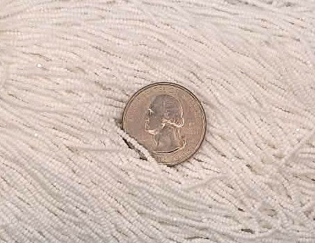 13/0 Chalk White Opaque Charlotte True Cut Czech Seed Beads Full Hank