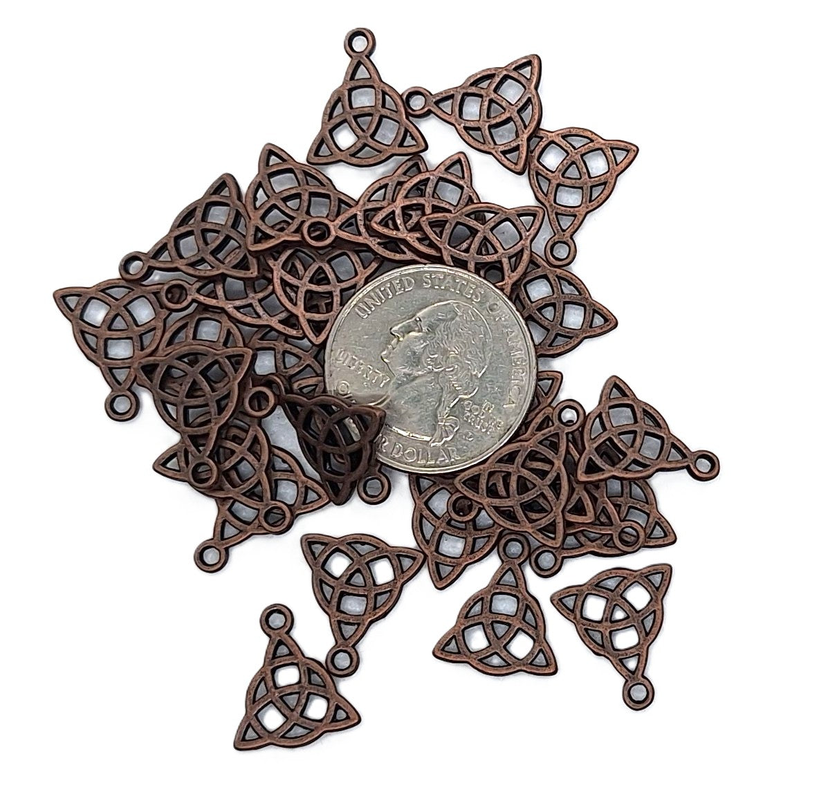 16.5x14.5mm Triquetra Celtic Knot Charm Copper Zinc Alloy 10ct