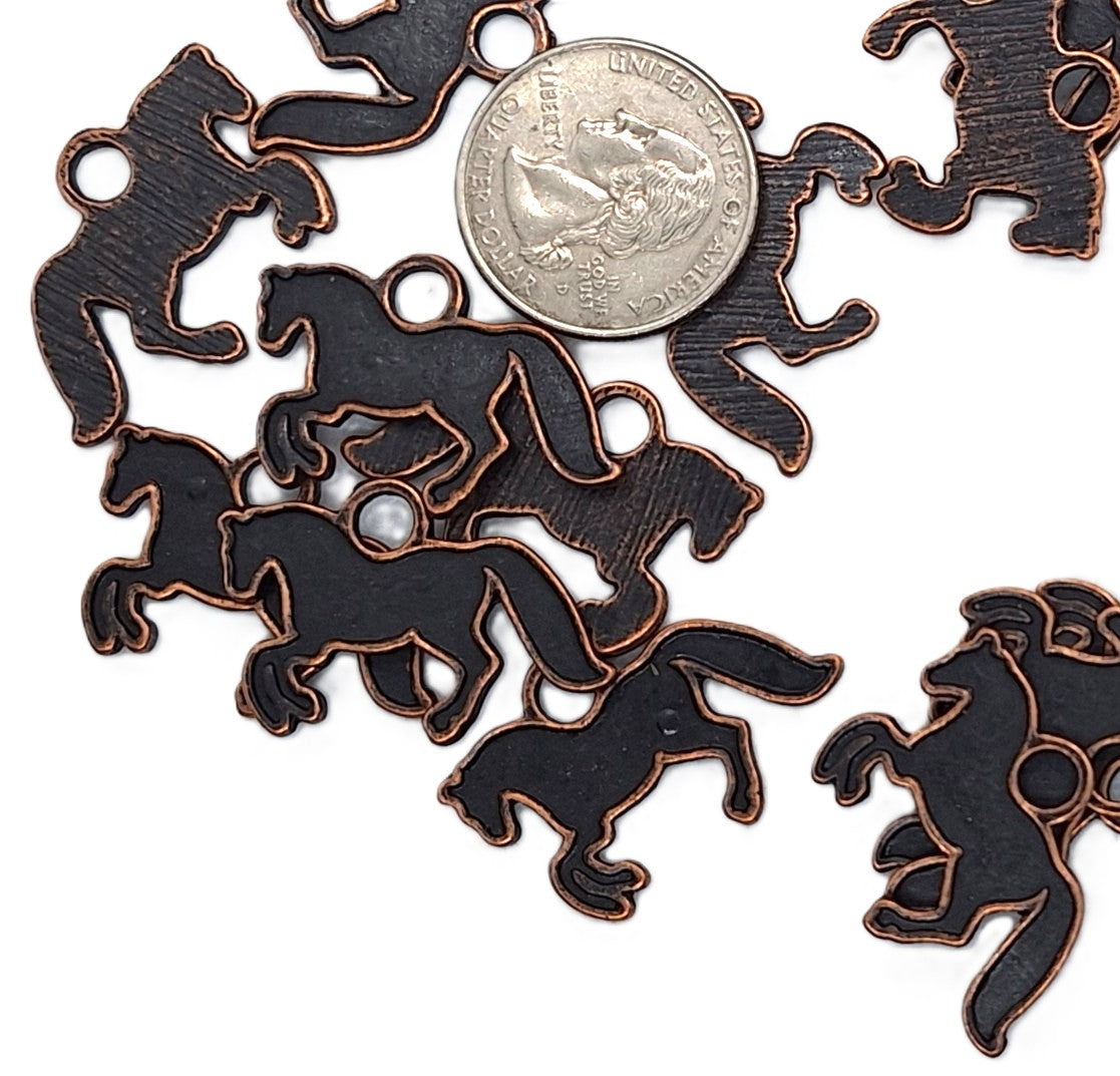 33x21mm Horse Silhouette Medium Pendant Charm Copper Zinc Alloy 5ct