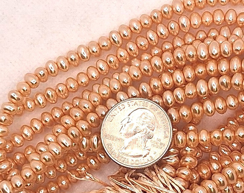 4x6mm Pink Pearl Potato Shaped Czech Glass Pearls 50ct