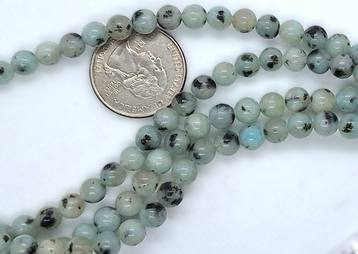 6mm Kiwi Jasper Round Gemstone Beads 8-Inch Strand