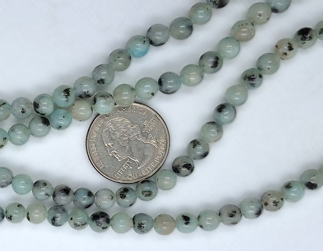 6mm Kiwi Jasper Round Gemstone Beads 8-Inch Strand