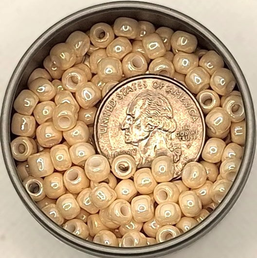 3/0 Light Beige Opaque Luster Toho Round Seed Beads 25g