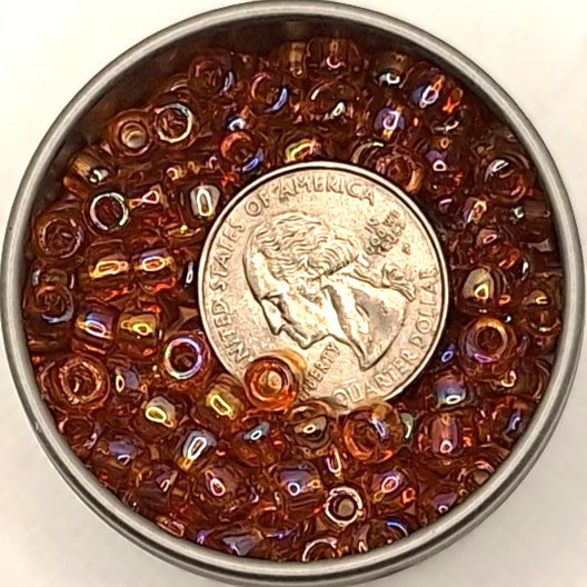 3/0 Topaz Transparent Iris Toho Round Seed Beads 25g