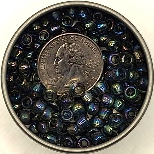 3/0 Gray Transparent Iris Rainbow Toho Round Seed Beads 25g