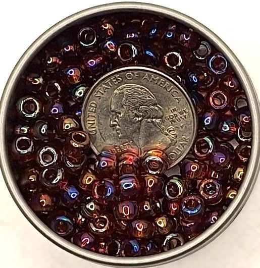 3/0 Smoky Topaz Transparent Iris Toho Round Seed Beads 25g