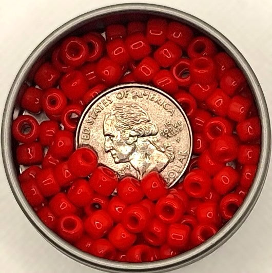 3/0 Cherry Red Opaque Toho Round Seed Beads 25g
