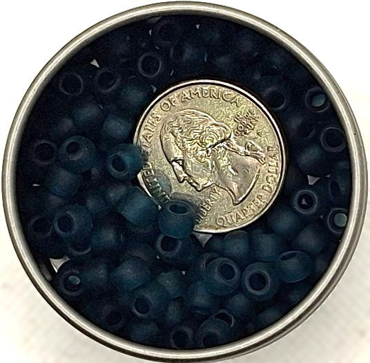 3/0 Teal Transparent Matte Toho Round Seed Beads 25g