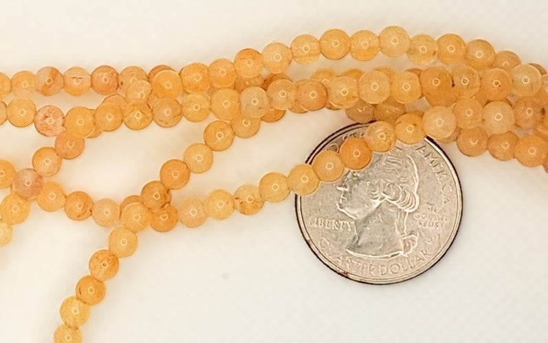 4mm Argonite Round Gemstone Beads 8-inch Strand