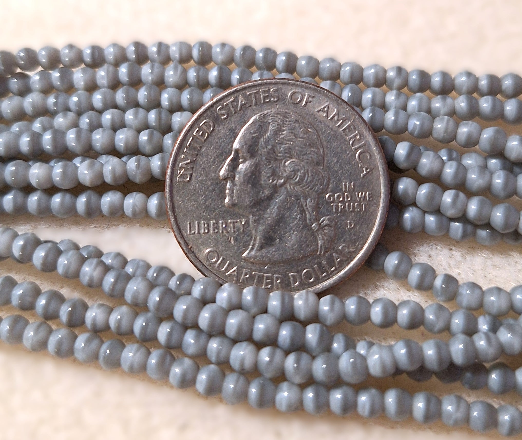 3mm Gray Grey Silk Smooth Round Druk Glass Beads 200ct