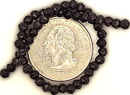 3mm Dark Plum Purple Metallic Suede English Cut Pressed Glass Czech Beads 50ct
