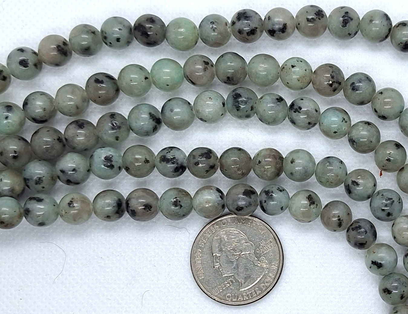 8mm Kiwi Jasper Round Gemstone Beads 8-Inch Strand
