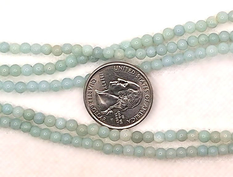 4mm Amazonite Round Gemstone Beads 8-Inch Strand
