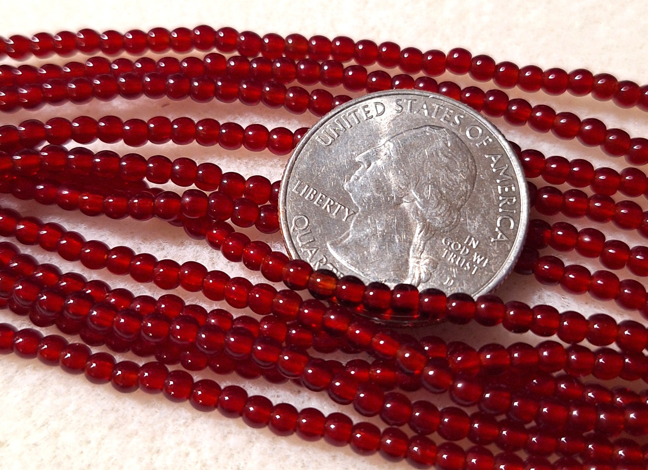 3mm Chocolate Garnet Smooth Round Druk Glass Beads 200ct