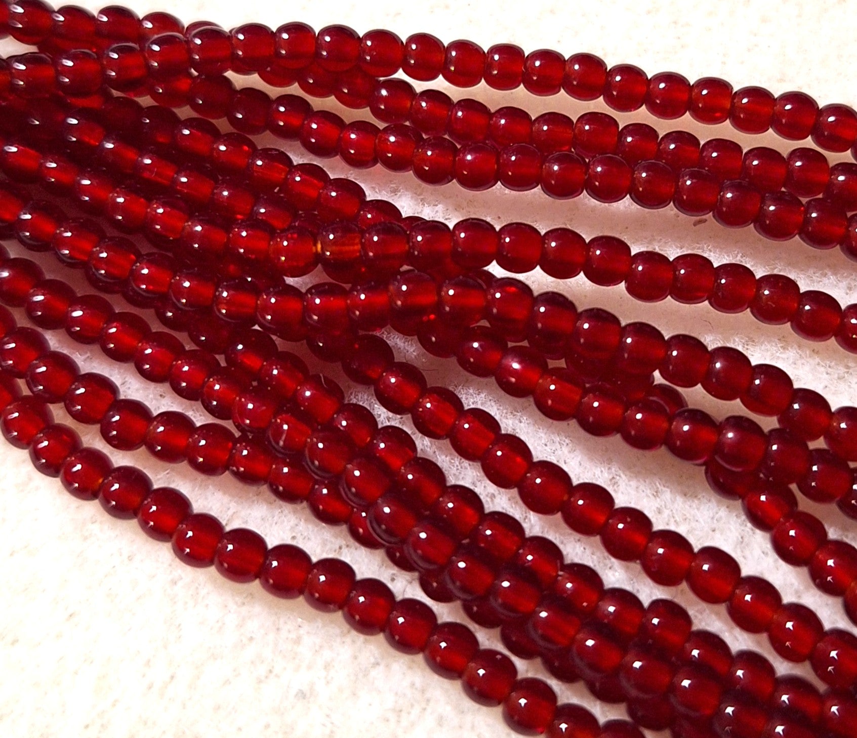 3mm Chocolate Garnet Smooth Round Druk Glass Beads 200ct
