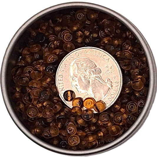 4mm Tortoise Shell Smooth Pressed Glass Rondelle Beads 100ct