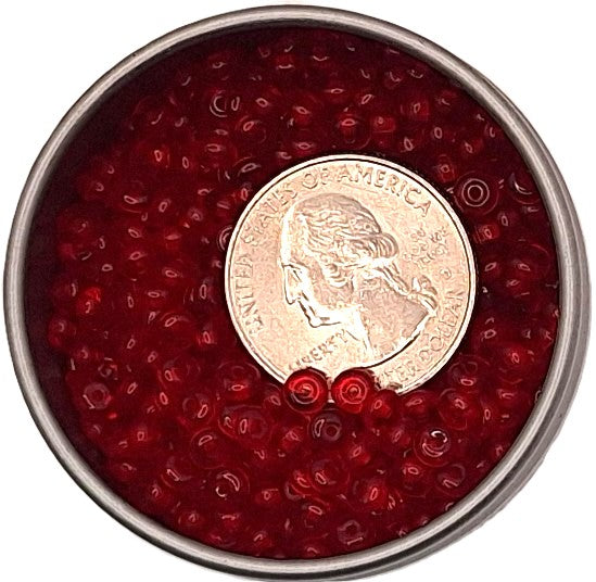 4mm Siam Red Transparent Smooth Pressed Glass Rondelle Beads 100ct