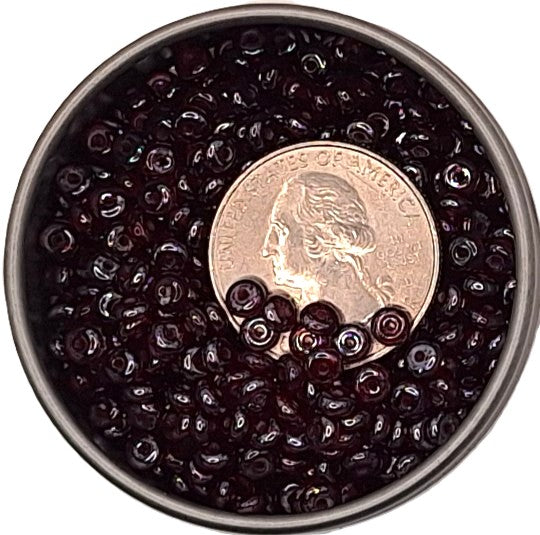 4mm Garnet Light Shimmer Smooth Pressed Glass Rondelle Beads 100ct